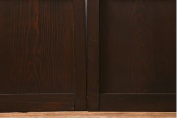 アンティーク建具　和製アンティーク　昭和初期　すりガラス・当店オリジナルガラス　変わり花菱模様のガラスがレトロなガラス戸2枚セット(引き戸、建具)(R-041456)