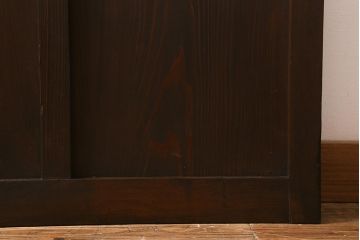 アンティーク建具　和製アンティーク　昭和初期　すりガラス・当店オリジナルガラス　変わり花菱模様のガラスがレトロなガラス戸2枚セット(引き戸、建具)(R-041456)