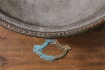 アンティーク雑貨　シャビーな風合いがおしゃれなフランスアンティークの銅鍋(パン、両手鍋)(R-041457)