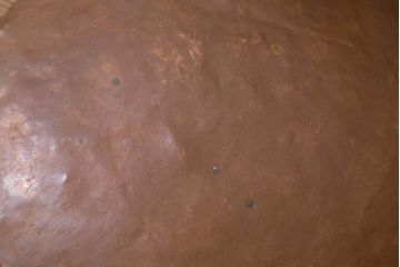 アンティーク雑貨　シャビーな風合いがおしゃれなフランスアンティークの銅鍋(パン、両手鍋)(R-041457)