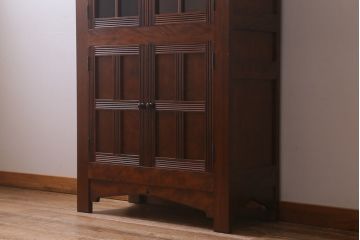 中古　松本民芸家具　お洒落な空間づくりに活躍するクラシックなワインボード(ワインラック、キャビネット)(定価約55万円)(R-041460)