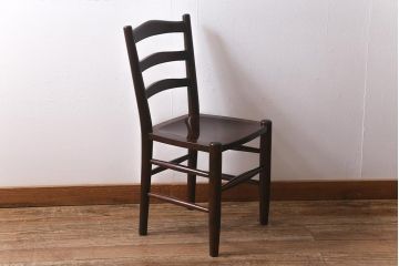 中古　松本民芸家具　品のある佇まいが魅力的なラダーバックチェア(ダイニングチェア、椅子)(R-041462)