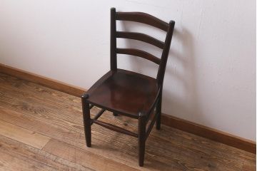 中古　松本民芸家具　品のある佇まいが魅力的なラダーバックチェア(ダイニングチェア、椅子)(R-041463)