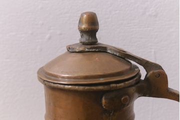 アンティーク雑貨　フランス　蓋付き　アンティークスタイルを引き立てる銅製の水瓶(ジャグ、ピッチャー)(R-041465)