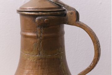 アンティーク雑貨　フランス　蓋付き　アンティークスタイルを引き立てる銅製の水瓶(ジャグ、ピッチャー)(R-041465)