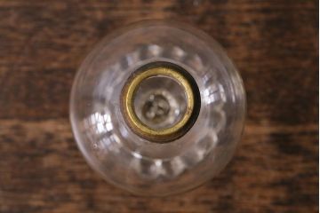 アンティーク雑貨　明治大正期　透明ガラス　脚がおしゃれな豆ランプ(オイルランプ、和ガラス)(R-041470)