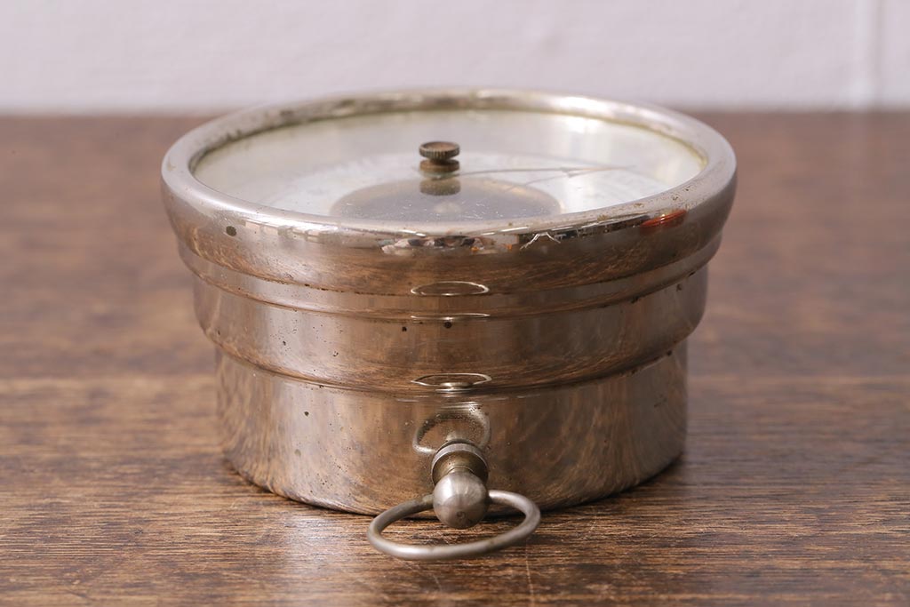 アンティーク雑貨　フランスアンティーク　シンプルさが格好いい気圧計(バロメーター、ディスプレイ雑貨)(R-041472)