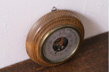 ヴィンテージ雑貨　木製　ビンテージスタイルにぴったりなフランス製の気圧計(バロメーター、ディスプレイ雑貨)(R-041473)