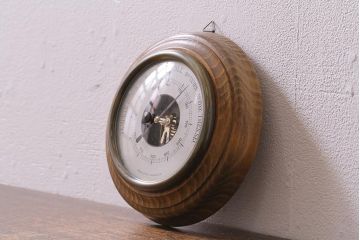 ヴィンテージ雑貨　木製　ビンテージスタイルにぴったりなフランス製の気圧計(バロメーター、ディスプレイ雑貨)(R-041473)