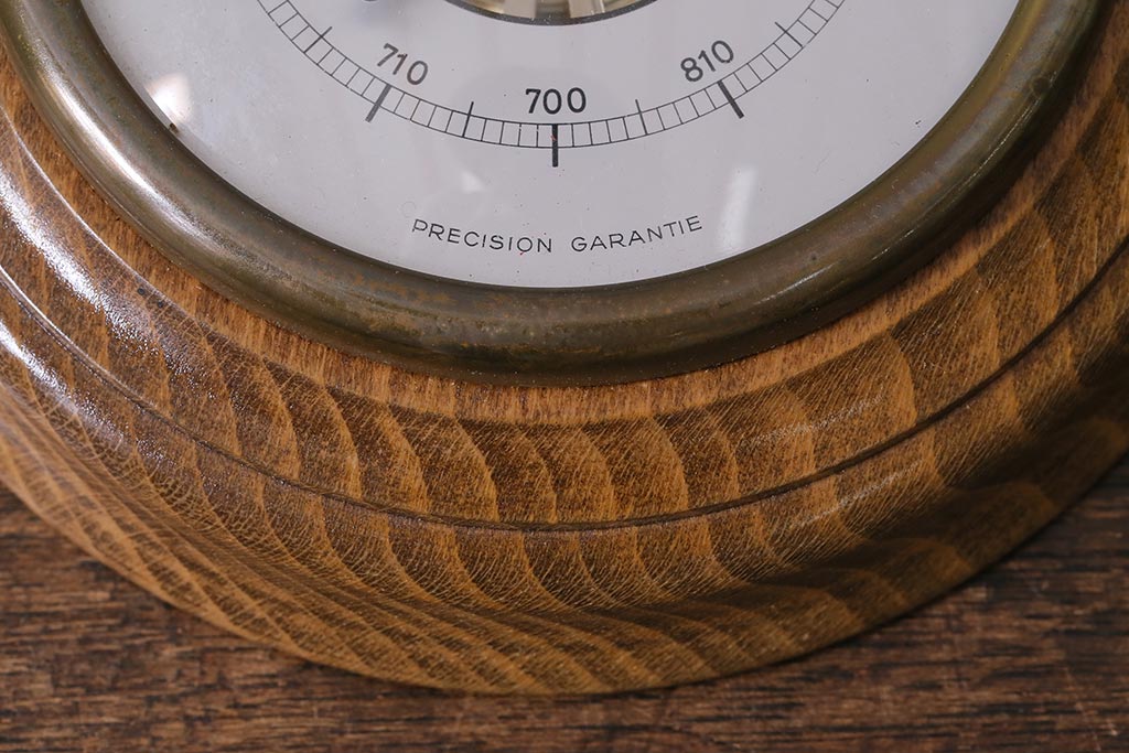 ヴィンテージ雑貨　木製　ビンテージスタイルにぴったりなフランス製の気圧計(バロメーター、ディスプレイ雑貨)(R-041473)