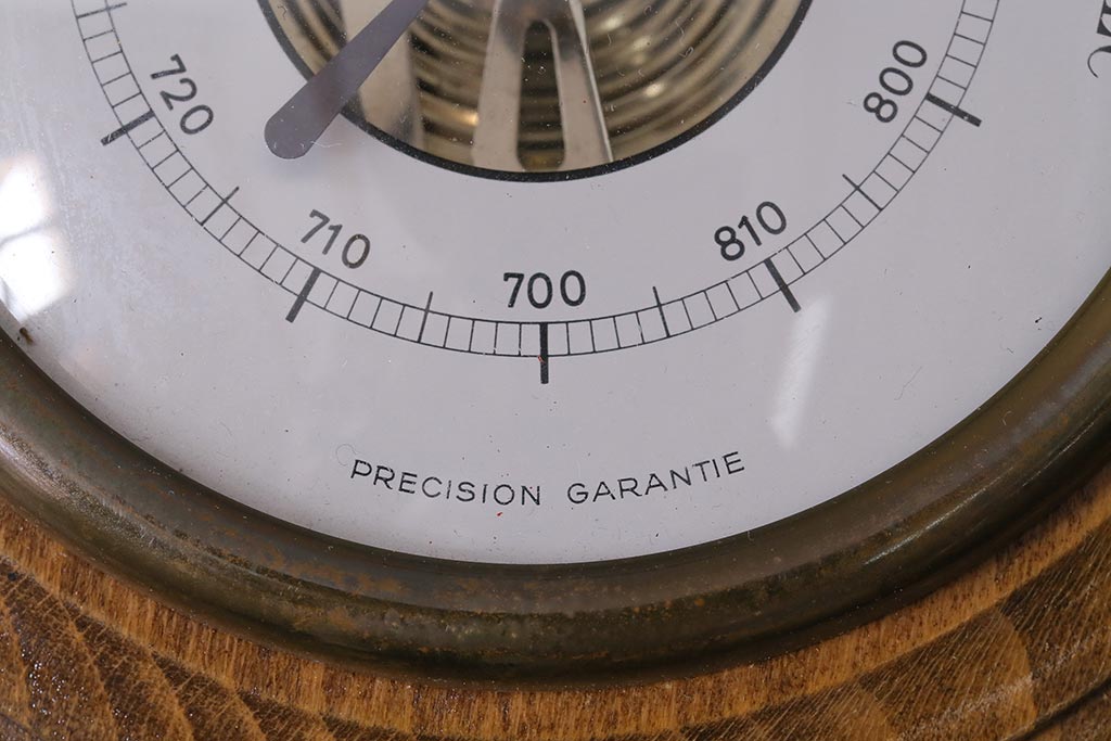 ヴィンテージ雑貨　木製　ビンテージスタイルにぴったりなフランス製の気圧計(バロメーター、ディスプレイ雑貨)(R-041473)