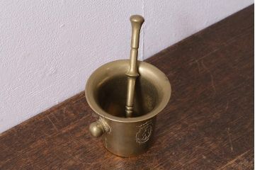 ヴィンテージ雑貨　フランスビンテージ　青銅製のスパイスマッシャー(すり鉢、すりこぎ)(R-041474)