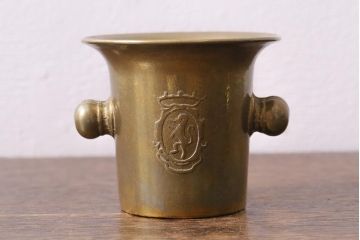 ヴィンテージ雑貨　フランスビンテージ　青銅製のスパイスマッシャー(すり鉢、すりこぎ)(R-041474)