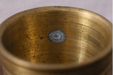 ヴィンテージ雑貨　フランスビンテージ　真鍮製のスパイスマッシャー(すり鉢、すりこぎ)(R-041477)