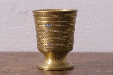 ヴィンテージ雑貨　フランスビンテージ　真鍮製のスパイスマッシャー(すり鉢、すりこぎ)(R-041477)
