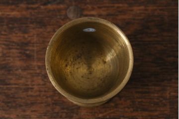 ヴィンテージ雑貨　フランスビンテージ　真鍮製のスパイスマッシャー(すり鉢、すりこぎ)(R-041477)