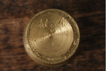 ヴィンテージ雑貨　フランスビンテージ　真鍮製のスパイスマッシャー(すり鉢、すりこぎ)(R-041477)