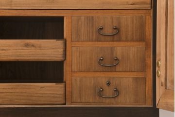 アンティーク家具　昭和中期　総桐材　衣装盆付き　調湿性と気密性に優れた桐箪笥(重ね箪笥、和タンス、衣装箪笥、桐たんす)(R-041533)