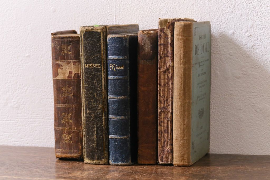 アンティーク雑貨　Missel フランスアンティークの洋書6冊セット(古書、聖書、本)(R-041535)