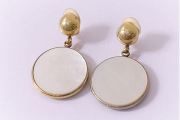 ヴィンテージ雑貨　ジャンフランコ・フィレ(Gianfranco Ferre)　モダンなビンテージイヤリング(アクセサリー)(R-041541)