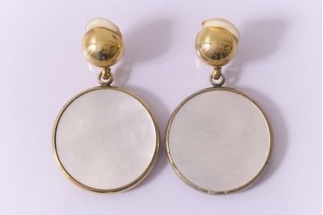 ヴィンテージ雑貨　ジャンフランコ・フィレ(Gianfranco Ferre)　モダンなビンテージイヤリング(アクセサリー)(R-041541)