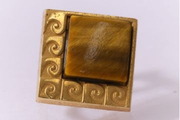 ヴィンテージ雑貨　スクエア型のエレガントなビンテージイヤリング(アクセサリー)(R-041544)