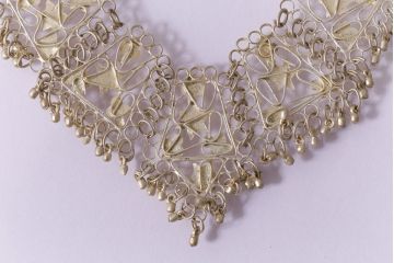 ビンテージ雑貨　和製ヴィンテージ　個性的なデザインのネックレス(チョーカー、アクセサリー)(R-041546)