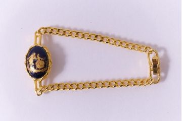 中古　フランス　LIMOGES CASTEL(リモージュキャッスル)　磁器製のアクセサリー3点(ネックレス、ブレスレット、イヤリング)(R-041547)