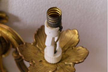 ヴィンテージ照明　フランスビンテージ　クラシックなウォールランプ2個セット(壁付け照明、壁掛け照明)(R-041552)