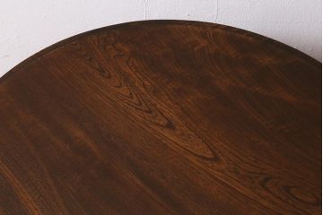 和製アンティーク　昭和初期　ナラ材　大正ロマンの雰囲気漂うコーヒーテーブル(ラウンドテーブル、丸テーブル、カフェテーブル)(R-041555)