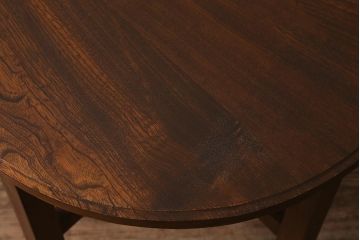 和製アンティーク　昭和初期　ナラ材　大正ロマンの雰囲気漂うコーヒーテーブル(ラウンドテーブル、丸テーブル、カフェテーブル)(R-041555)