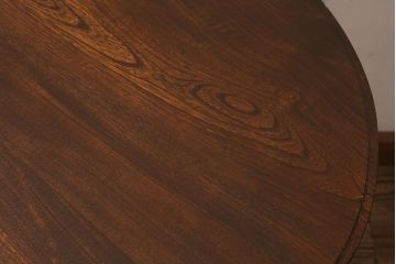 和製アンティーク　昭和初期　ナラ材　大正ロマンの雰囲気漂うコーヒーテーブル(ラウンドテーブル、丸テーブル、カフェテーブル)(R-041555)