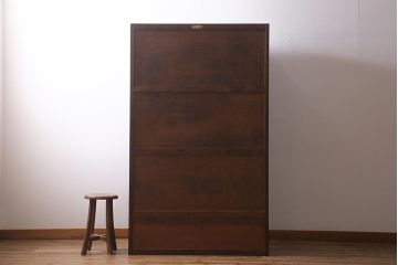 中古　松本民芸家具　シックな佇まいが魅力の引き出し付きワードローブ(洋服タンス、衣装箪笥)(定価約42万円)(R-041560)