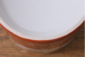 和製アンティーク　オールドノリタケ　日陶(則武)　昭和初期　鶴丸文　目を引く朱色の火鉢(瀬戸火鉢、Noritake、noritake、NORITAKE、手あぶり、鉢カバー、傘立て)(R-041565)