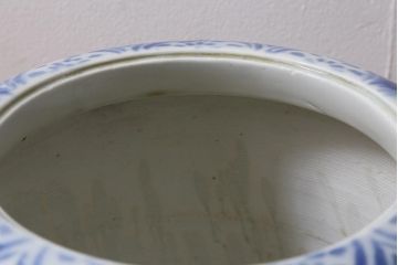 レトロ雑貨　富士山の図　淡い色が優しげな瀬戸火鉢(手あぶり、鉢カバー)(R-041566)