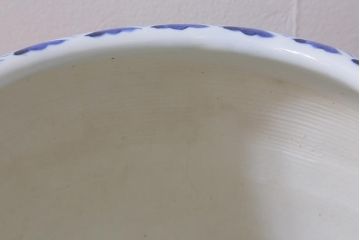 アンティーク雑貨　和製アンティーク　モダンな図柄のおしゃれな瀬戸火鉢(鉢カバー)(R-041567)