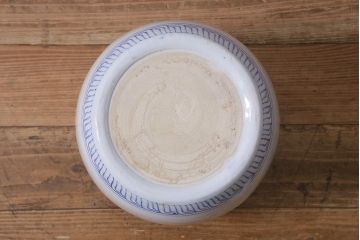 アンティーク雑貨　和製アンティーク　モダンな図柄のおしゃれな瀬戸火鉢(鉢カバー)(R-041567)