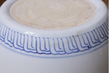 アンティーク雑貨　和製アンティーク　モダンな図柄のおしゃれな瀬戸火鉢(鉢カバー)(R-041567)
