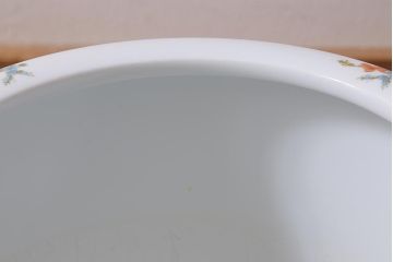 アンティーク雑貨　オールドノリタケ(日陶)　洋家具とも馴染みやすい花柄の火鉢(手あぶり、鉢カバー)(R-041570)