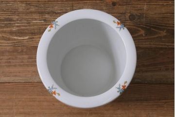 アンティーク雑貨　オールドノリタケ(日陶)　洋家具とも馴染みやすい花柄の火鉢(手あぶり、鉢カバー)(R-041571)