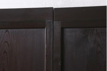 アンティーク建具　和製アンティーク　明治大正期　落ち着いた木色が上品な板戸2枚セット(帯戸、建具)(R-041574)