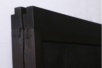 アンティーク建具　和製アンティーク　明治大正期　落ち着いた木色が上品な板戸2枚セット(帯戸、建具)(R-041574)