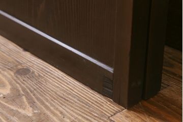 アンティーク建具　和製アンティーク　明治大正期　落ち着いた木色が上品な板戸2枚セット(帯戸、建具)(R-041574)