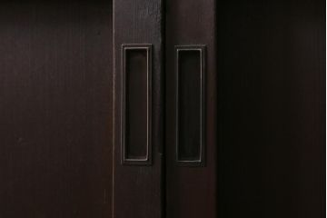 アンティーク建具　和製アンティーク　明治大正期　落ち着いた木色が上品な板戸2枚セット(帯戸、建具)(R-041574)