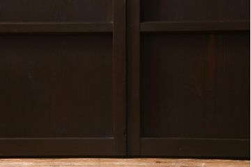 アンティーク建具　和製アンティーク　明治大正期　落ち着いた木色が上品な板戸2枚セット(帯戸、建具)(R-041574)