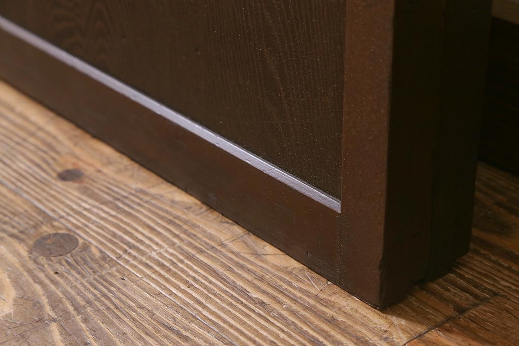 アンティーク建具　和製アンティーク　明治大正期　落ち着いた木色が上品な板戸2枚セット　(R-041575)