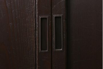 アンティーク建具　和製アンティーク　明治大正期　落ち着いた木色が上品な板戸2枚セット(帯戸、建具)(R-041575)