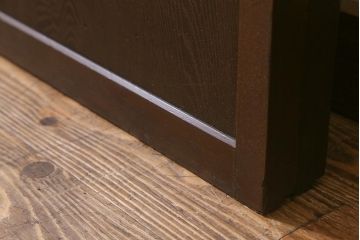 アンティーク建具　和製アンティーク　明治大正期　落ち着いた木色が上品な板戸2枚セット(帯戸、建具)(R-041575)