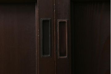 アンティーク建具　和製アンティーク　明治大正期　落ち着いた木色が上品な板戸2枚セット(帯戸、建具)(R-041575)