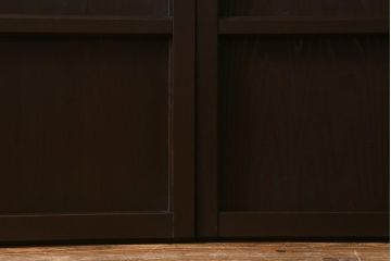 アンティーク建具　和製アンティーク　明治大正期　落ち着いた木色が上品な板戸2枚セット(帯戸、建具)(R-041575)
